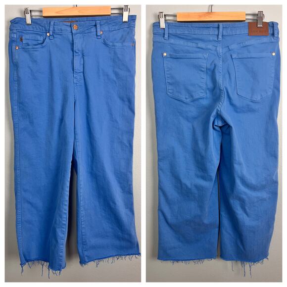 Judy Blue Women's 15/32 High Rise Tummy Control Wide Leg Crop Jean Raw Hem Dyed‎ - Picture 14 of 14